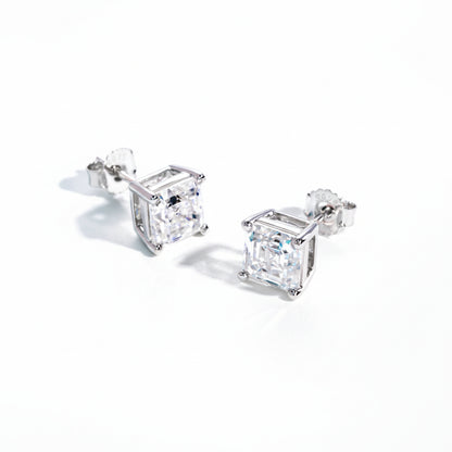 Boucles D'oreilles Asscher Moissanite D Color VVS1 - Neva