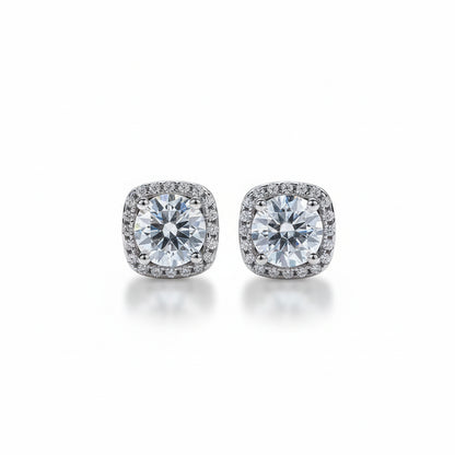 Boucles D'oreilles Clou Moissanite D Color VVS1 - Blue