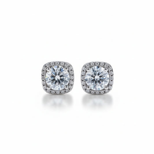 Boucles D'oreilles Clou Moissanite D Color VVS1 - Blue