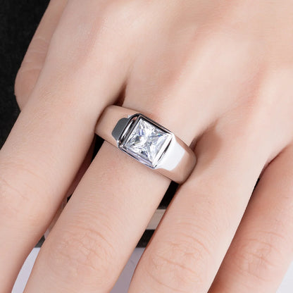 Bague Mariage Homme Moissanite D Color VVS1 - Dimitri