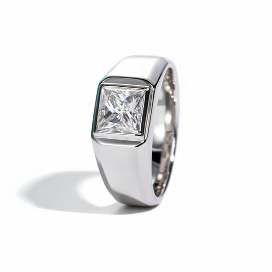 Bague Mariage Homme Moissanite D Color VVS1 - Dimitri
