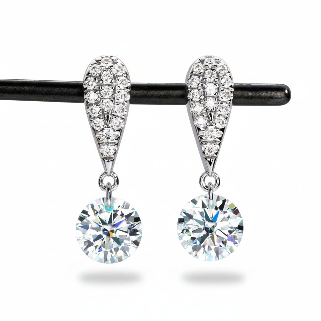 Boucles D'oreilles Gouttes Moissanite D Color VVS1 - Orionne