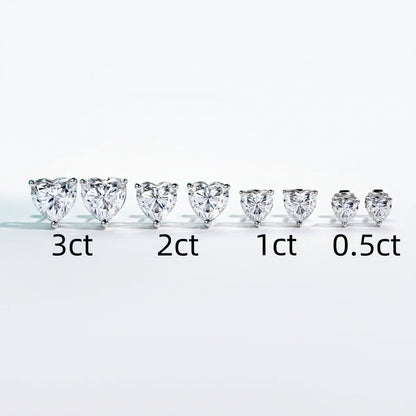 Boucles D'oreilles Coeur Moissanite D Color VVS1 - Isild