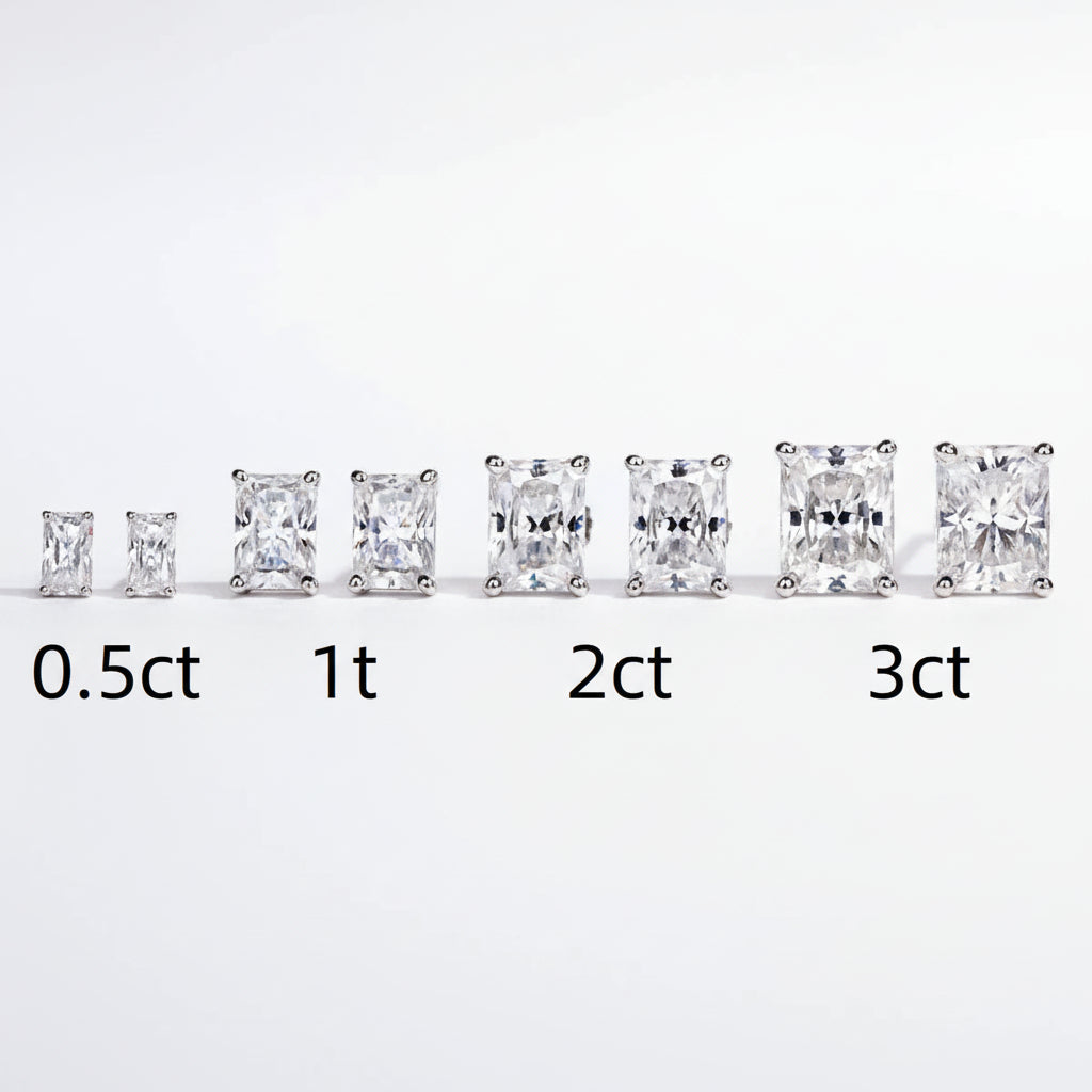Boucles D'oreilles Puces Moissanite D Color VVS1 - Raven