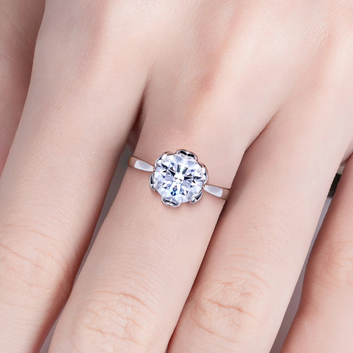 Bague de Fiançailles Moissanite D Color VVS1 - Alcina