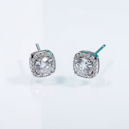 Boucles D'oreilles Clou Moissanite D Color VVS1 - Blue