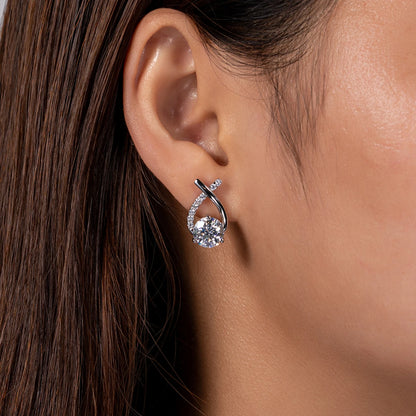 Boucles D'oreilles Pendantes Moissanite D Color VVS1 - Aurore