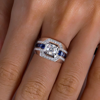 Bague Mariage Homme Moissanite D Color VVS1 - Julien