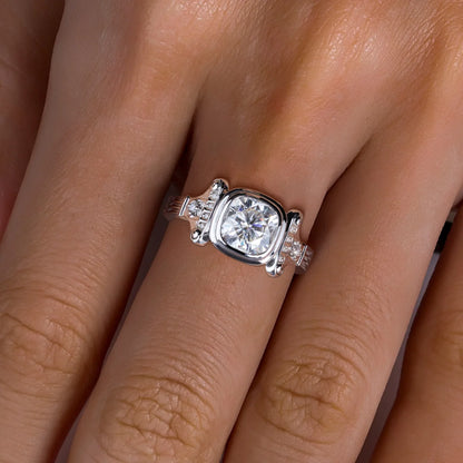 Bague Mariage Homme Moissanite D Color VVS1 - Pierre