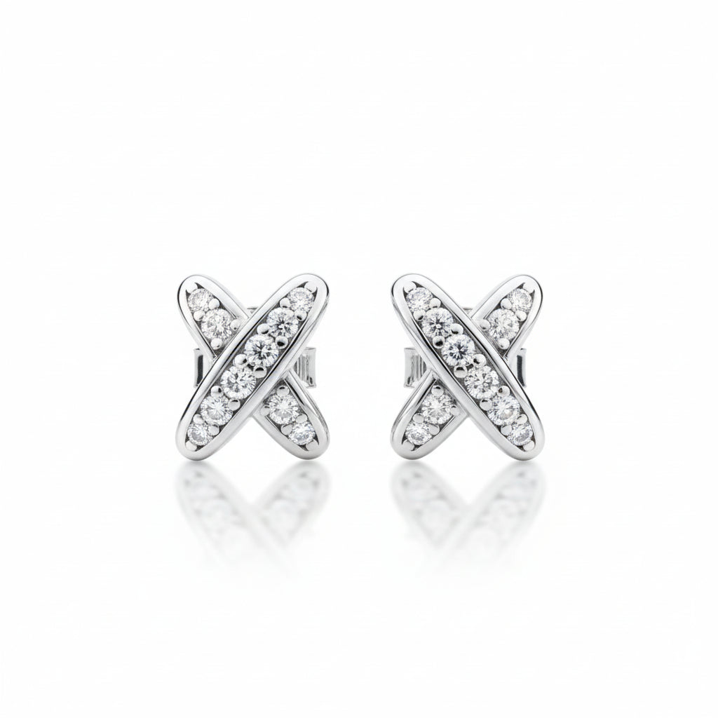 Boucles D'oreilles Croix Moissanite D Color VVS1 - Stella