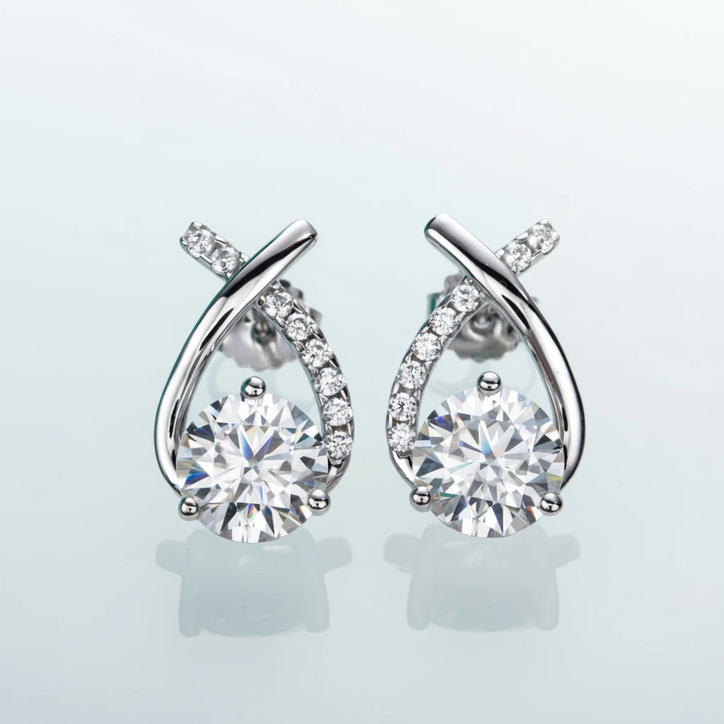 Boucles D'oreilles Pendantes Moissanite D Color VVS1 - Aurore