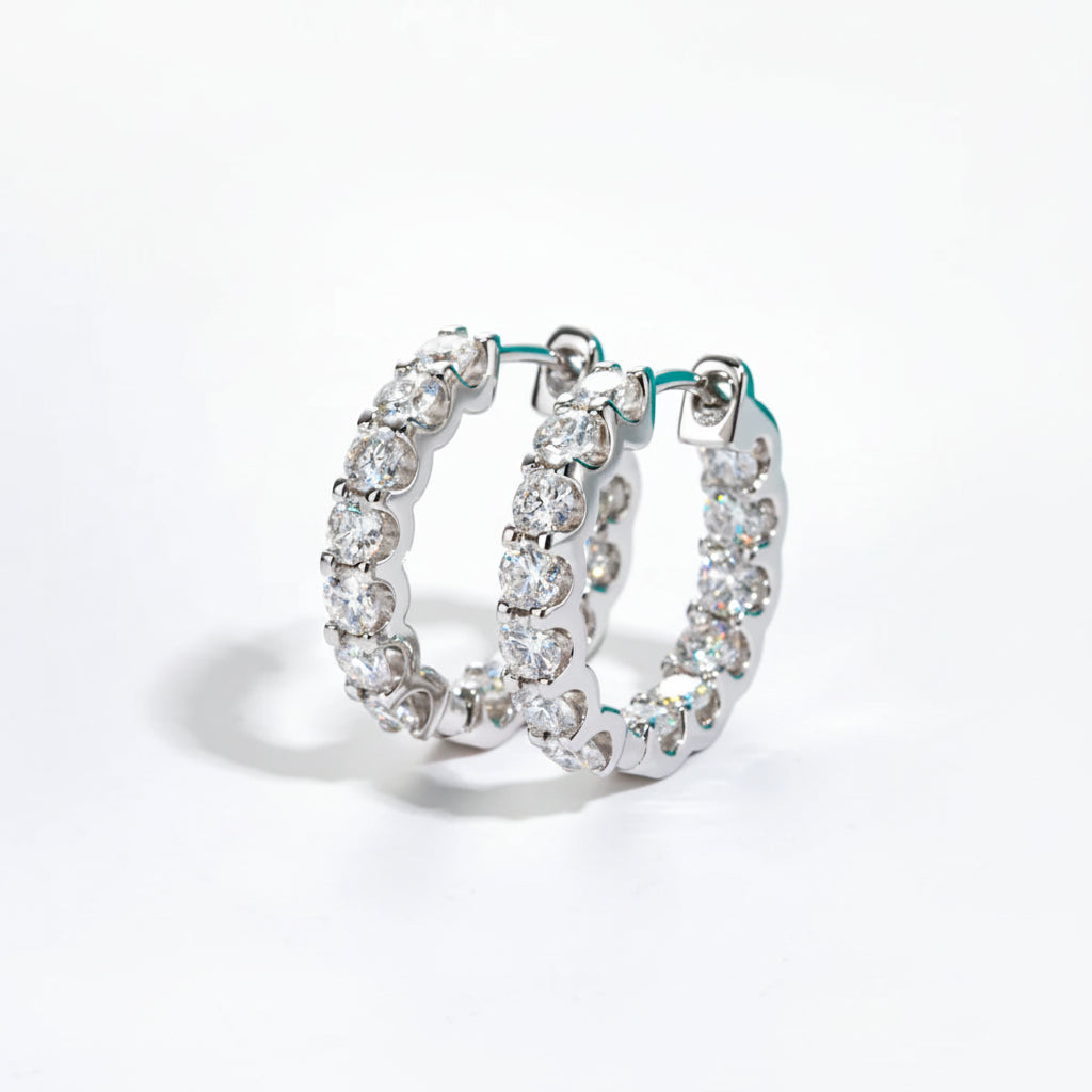 Boucles D'oreilles Créole Moissanite D Color VVS1 - Isa
