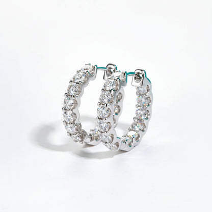 Boucles D'oreilles Créole Moissanite D Color VVS1 - Isa
