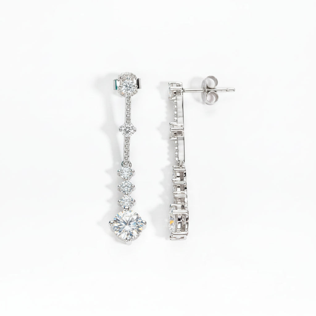 Boucles D'oreilles Pendantes Moissanite D Color VVS1 - Aleïa