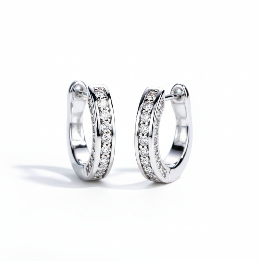 Boucles D'oreilles Créole Moissanite D Color VVS1 - June