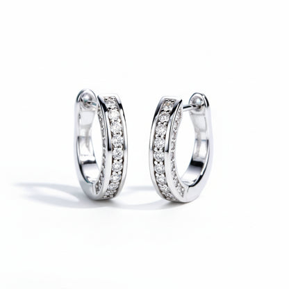 Boucles D'oreilles Créole Moissanite D Color VVS1 - June