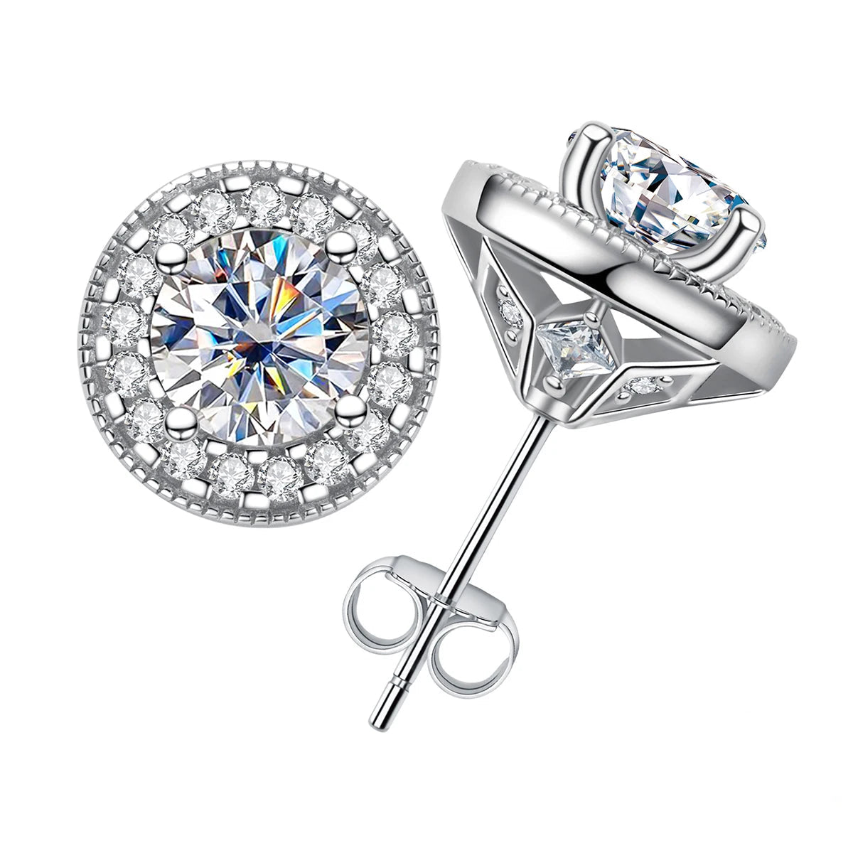 Boucles D'oreilles Puces Moissanite D Color VVS1 - Myrtille