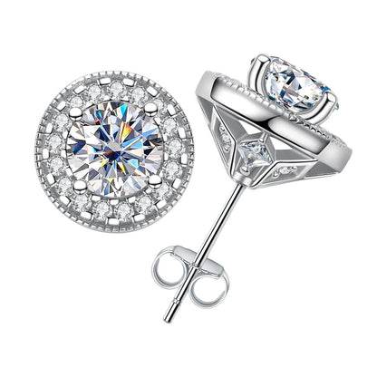 Boucles D'oreilles Puces Moissanite D Color VVS1 - Myrtille