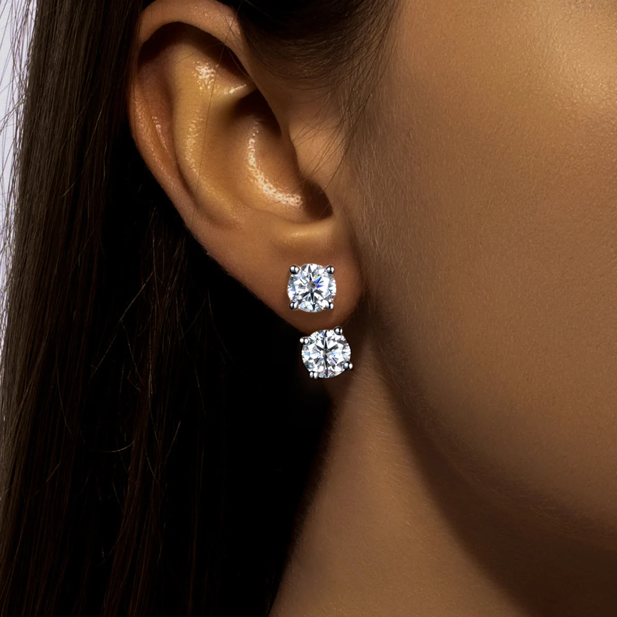 Boucles D'oreilles Femme Moissanite D Color VVS1 - Paloma