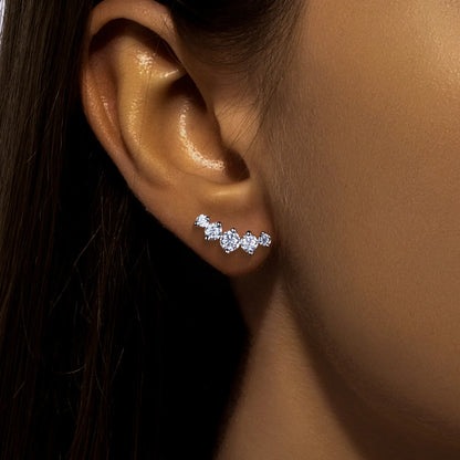 Boucles D'oreilles Grimpantes Moissanite D Color VVS1 - Flora
