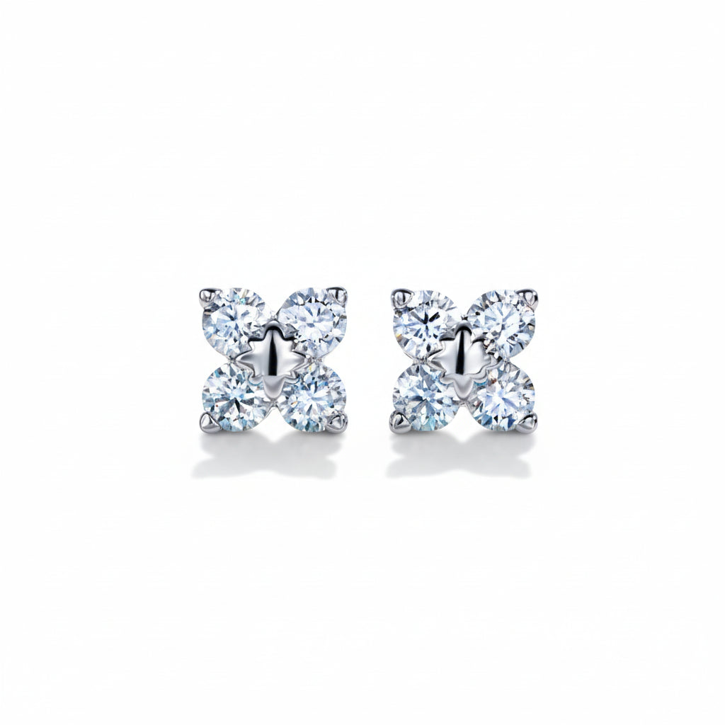 Boucles D'oreilles Croix Moissanite D Color VVS1 - Castille