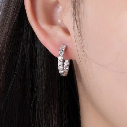 Boucles D'oreilles Créole Moissanite D Color VVS1 - Isa