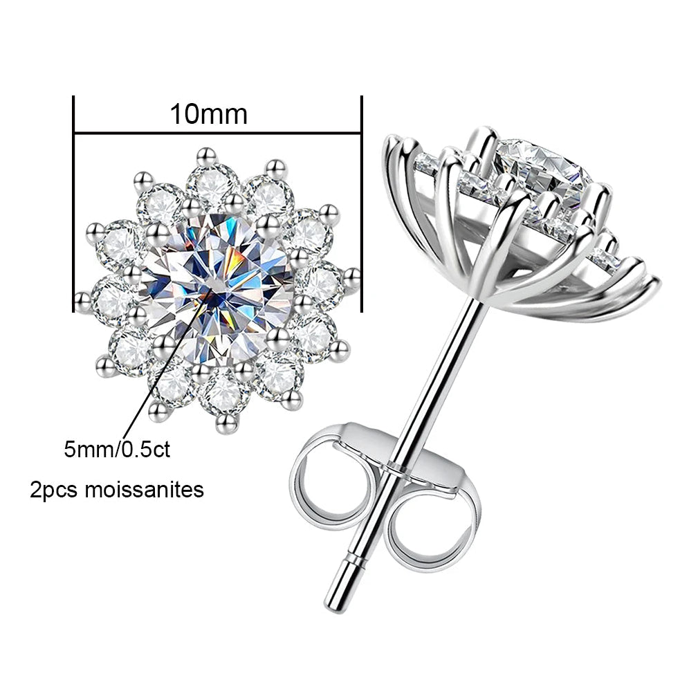 Boucles D'oreilles Femme Moissanite D Color VVS1 - Thalie
