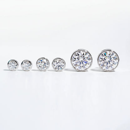 Boucles D'oreilles Ronde Moissanite D Color VVS1 - Brune