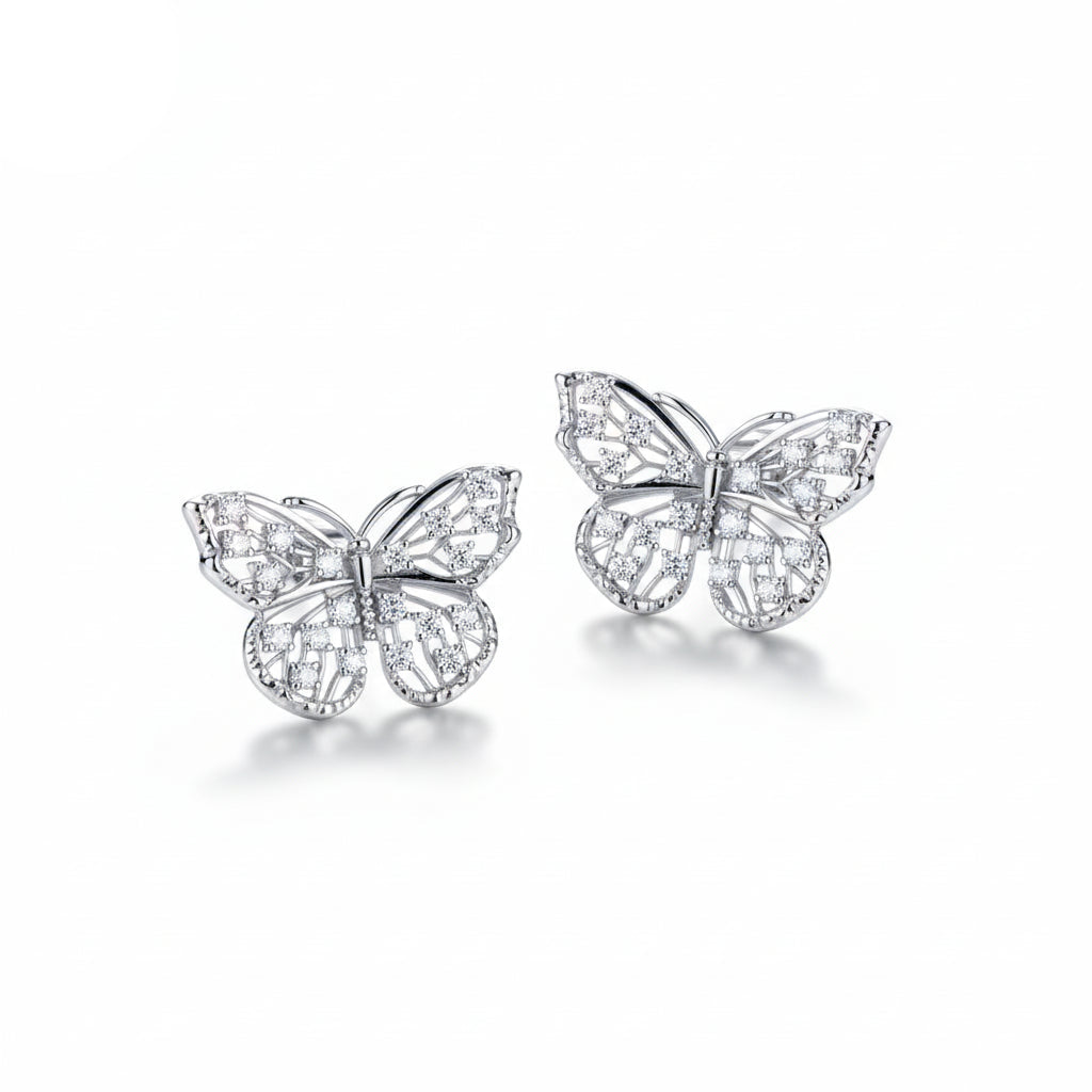 Boucles D'oreilles en Moissanite D Color VVS1 - Papillon