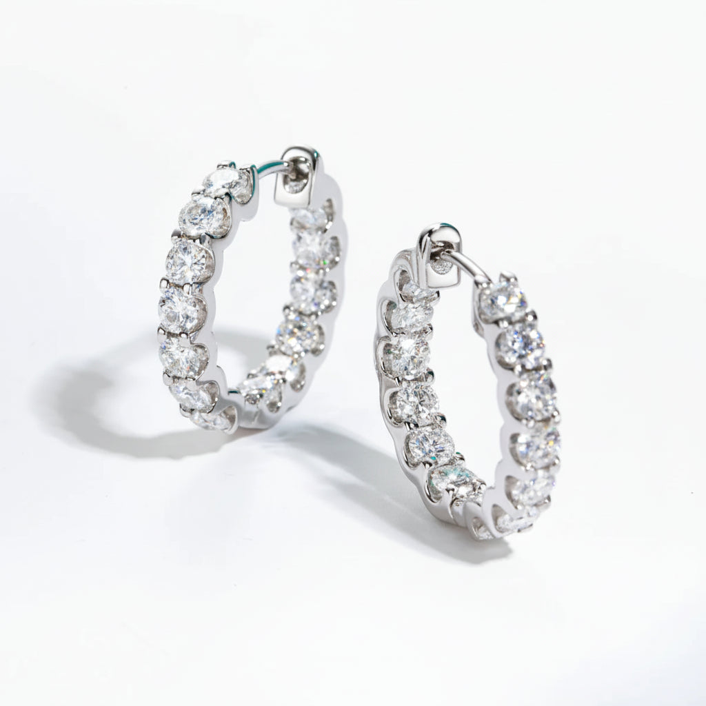 Boucles D'oreilles Créole Moissanite D Color VVS1 - Isa