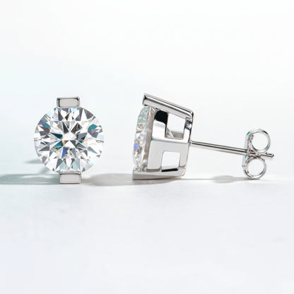 Boucles D'oreilles Puces Moissanite D Color VVS1 - Ambre