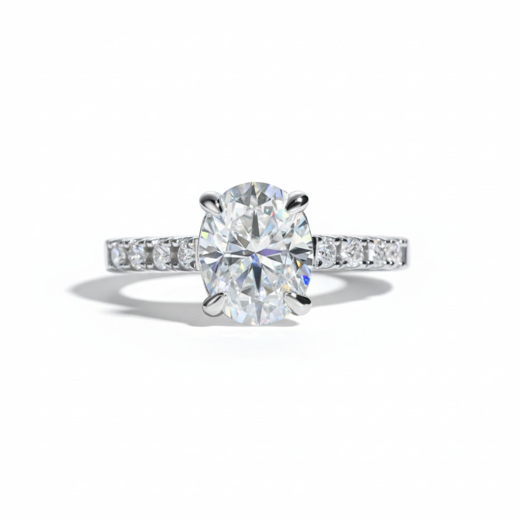 Bague de Fiançailles Moissanite D Color VVS1 - Opaline