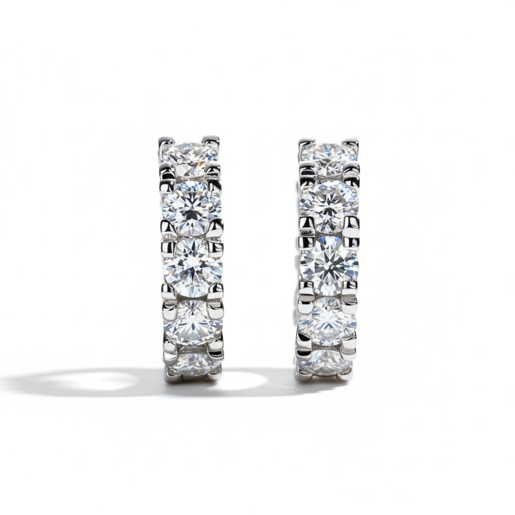 Boucles D'oreilles Créole Moissanite D Color VVS1 - Elle