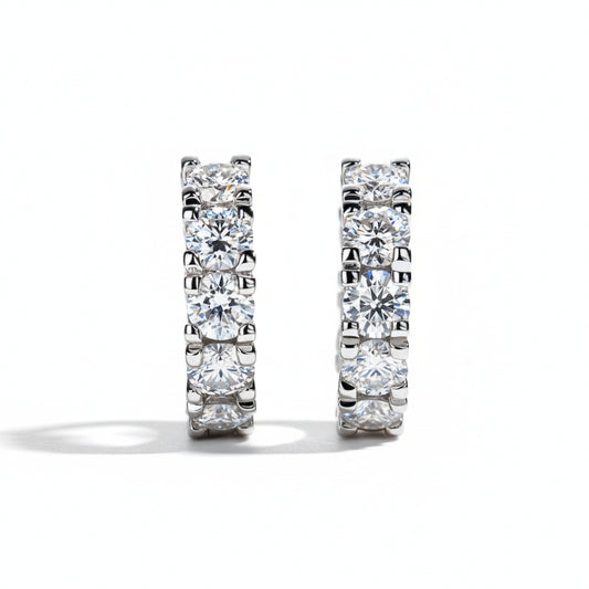 Boucles D'oreilles Créole Moissanite D Color VVS1 - Elle