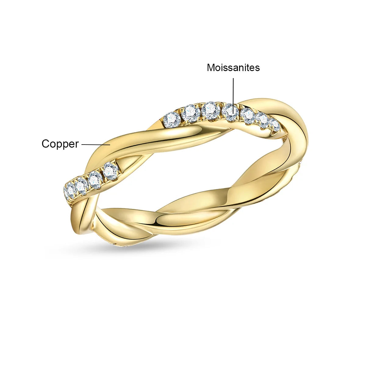 Alliance de Mariage Femme Moissanite D Color VVS1 - Julia