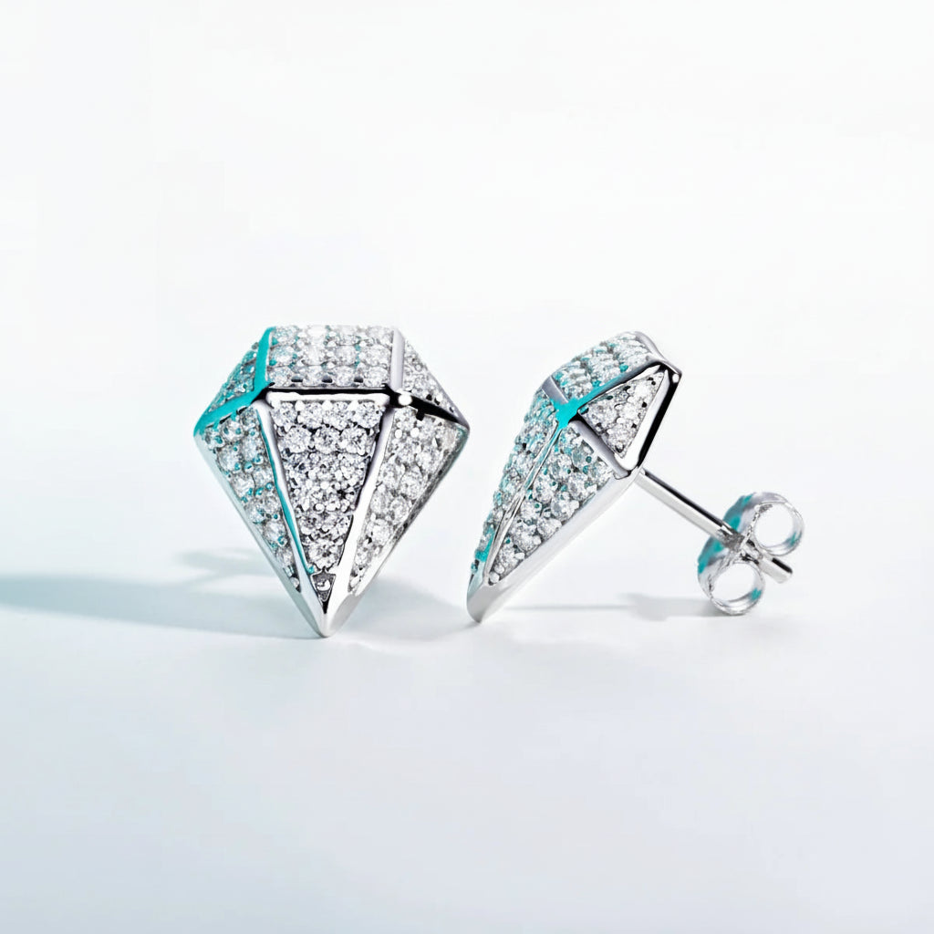 Boucles D'oreilles Losange Moissanite D Color VVS1 - Eos