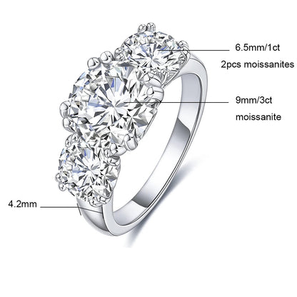Bague de Fiançailles Moissanite D Color VVS1 - Blanche