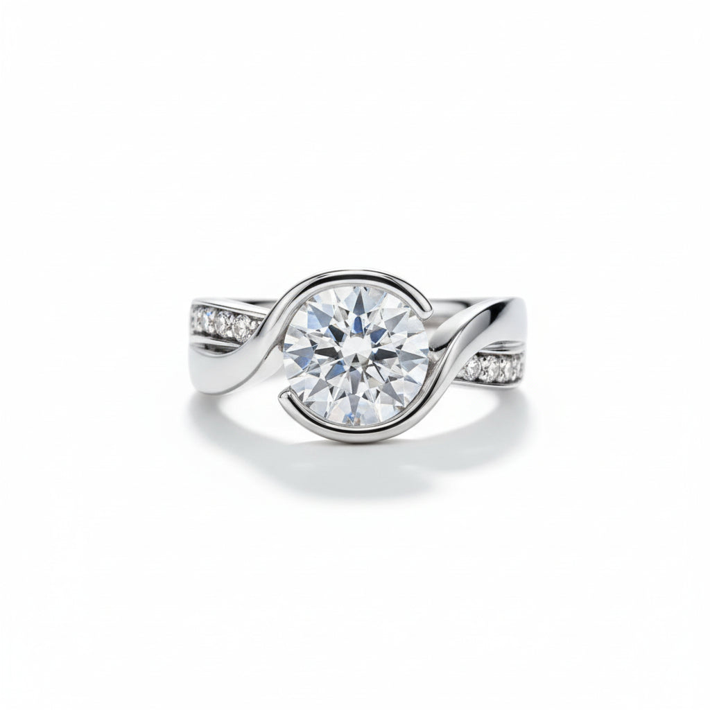 Bague de Fiançailles Moissanite D Color VVS1 - Akira