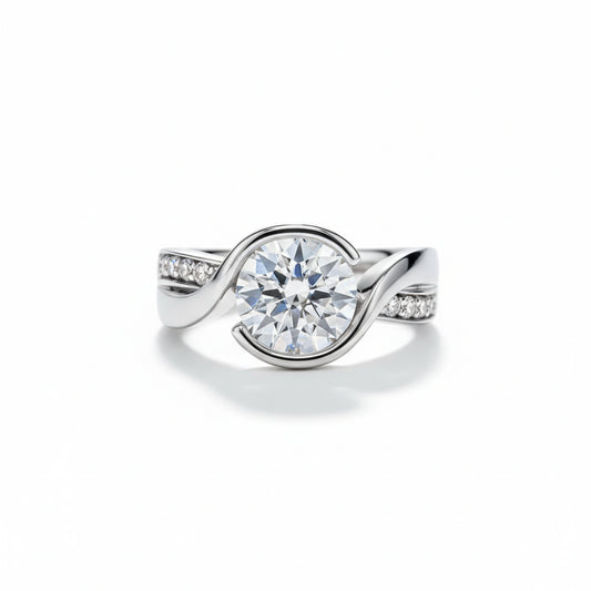 Bague de Fiançailles Moissanite D Color VVS1 - Akira