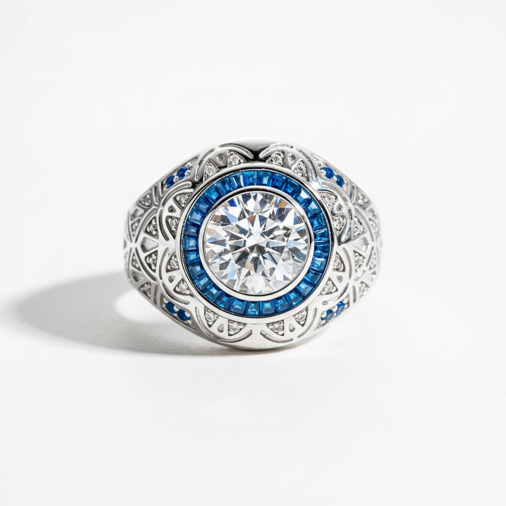 Bague de Mariage Homme Moissanite D Color VVS1 - Samuel