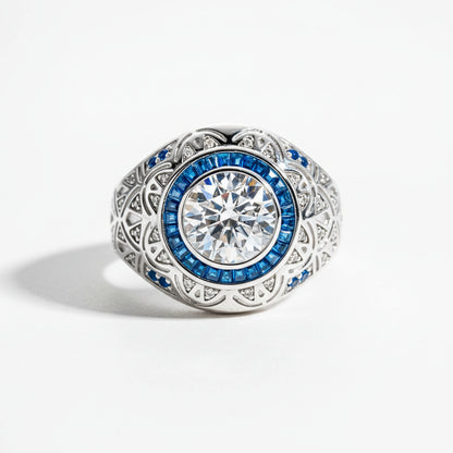 Bague de Mariage Homme Moissanite D Color VVS1 - Samuel