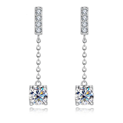 Boucles D'oreilles Pendante Moissanite D Color VVS1 - Sélène
