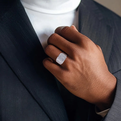 Bague de Mariage Homme Moissanite D Color VVS1 - Hip Hop
