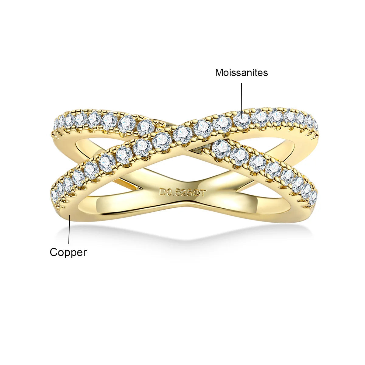 Alliance de Mariage Femme Moissanite D Color VVS1 - Sol