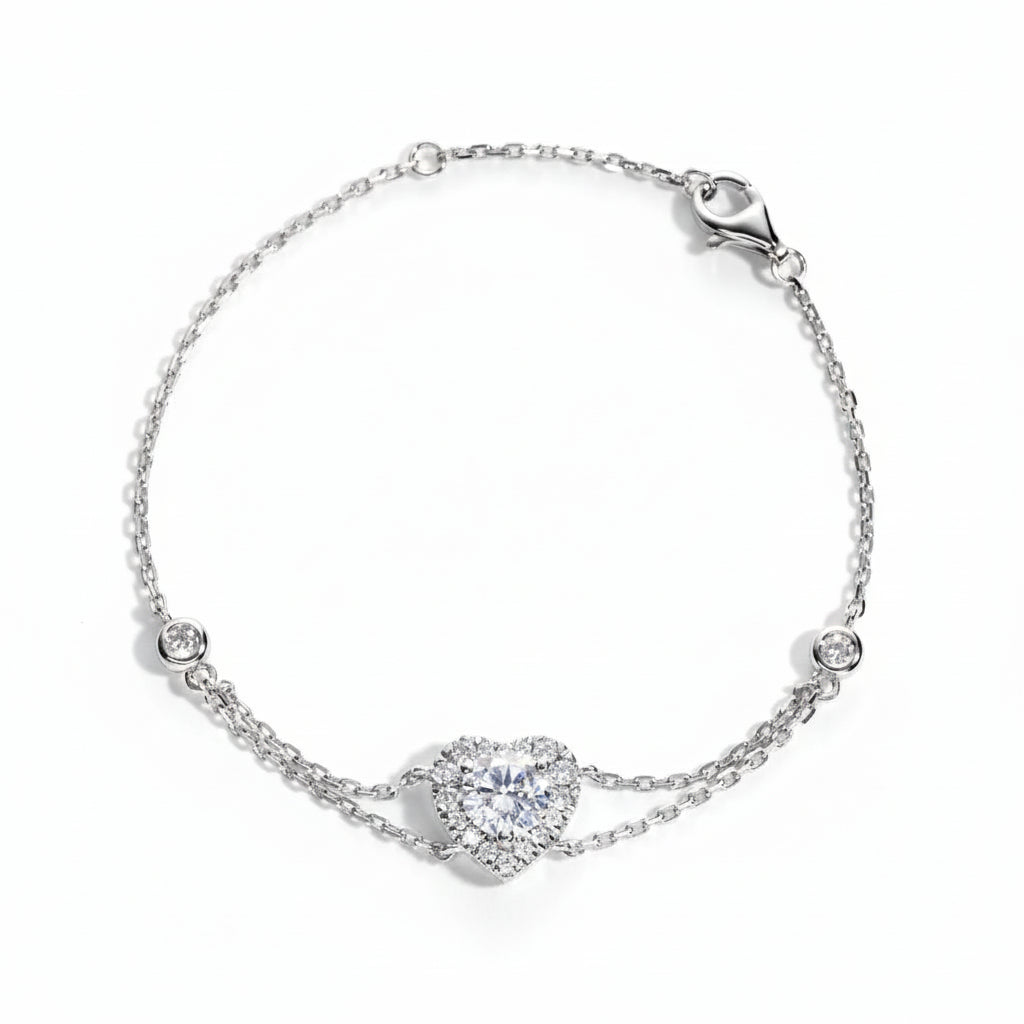 Bracelets Femme Moissanite D Color VVS1 - Coeur