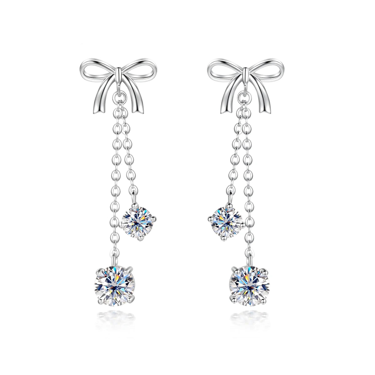 Boucles D'oreilles Pendantes Moissanite D Color VVS1 - Thaïs