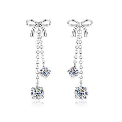 Boucles D'oreilles Pendantes Moissanite D Color VVS1 - Thaïs