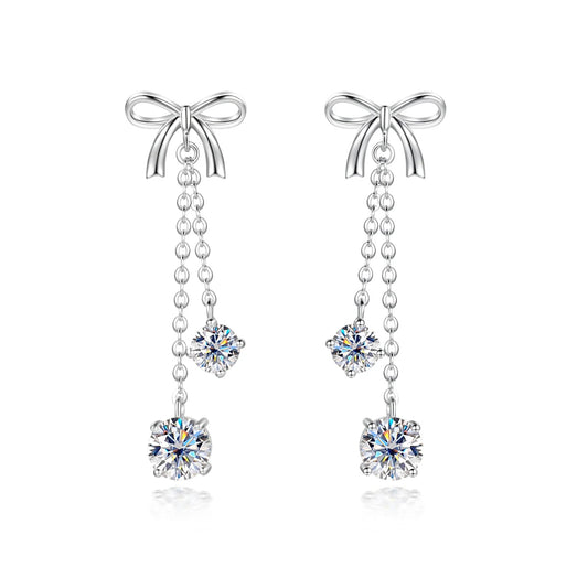 Boucles D'oreilles Pendantes Moissanite D Color VVS1 - Thaïs