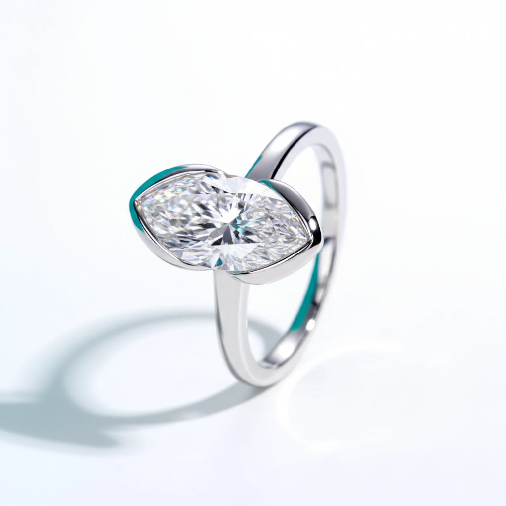 Bague de Fiançailles Moissanite D Color VVS1 - Améthyste