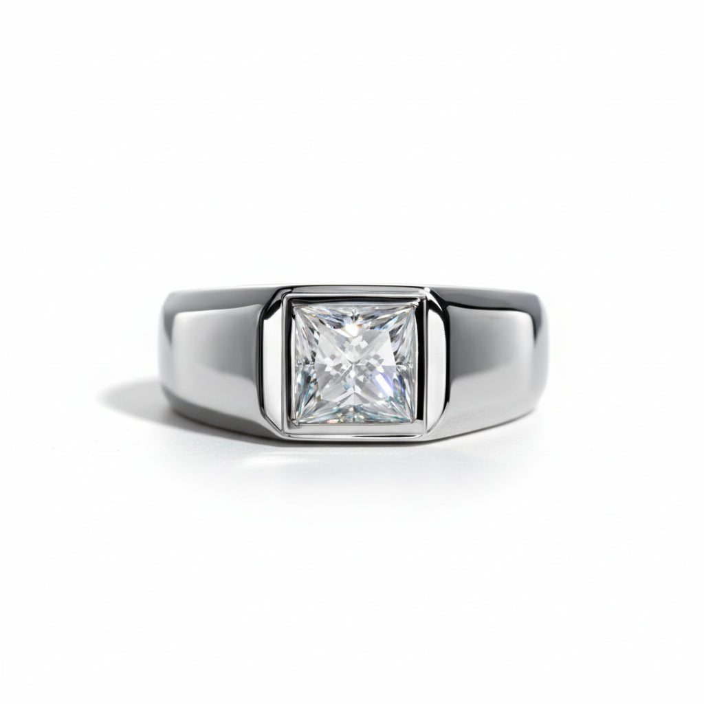 Bague Mariage Homme Moissanite D Color VVS1 - Dimitri